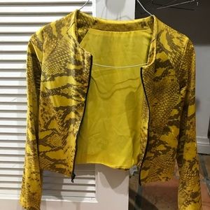 ALEXIS yellow snakeskin jacket